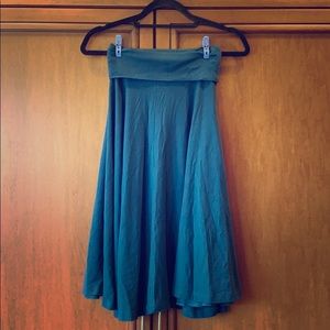 NOUGAT London Y2K vintage Fold waist teal midi skirt